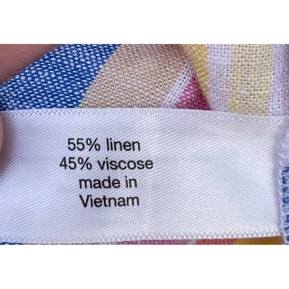 Lane Bryant No-Peek Collection Womens Striped Button Down Shirt Size 18/20 Linen - Picture 7 of 8